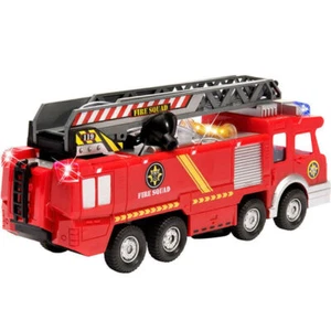 Die Cast Spielzeug Feuerwehr Feuerwehrauto mit Drehleiter Licht Sound Sirene - Bild 1 von 12