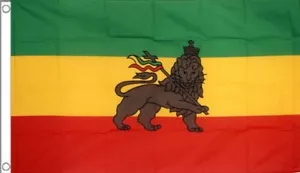 LION of JUDAH FLAG 5' x 3' Old Ethiopia Ethiopian Rastafarian Rasta Festival - Picture 1 of 1