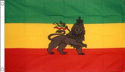 LION of JUDAH FLAG 5' x 3' Old Ethiopia Ethiopian Rastafarian Rasta Festival - Image 1 of 1