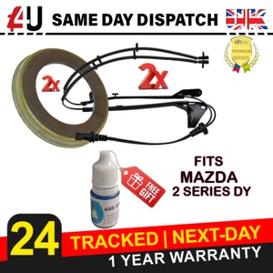 2X SENSOR DE VELOCIDAD ABS Y ANILLO DE RECOGIDA MAGNÉTICO ABS PARA MAZDA SERIE 2 DY TRASERO - Imagen 1 de 8
