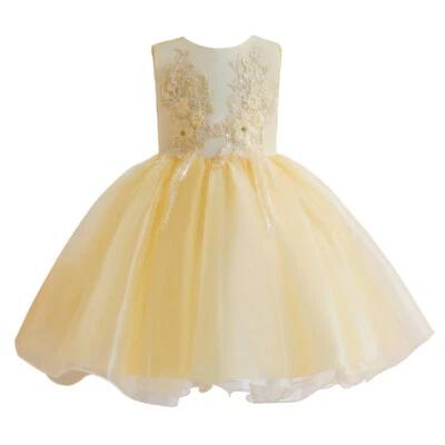 Bebé Niña Flor Niños Tutú Vestido Dama de honor Boda Cumpleaños Princesa Fiesta Vestido Foto 1 de 4
