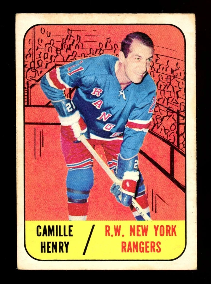 1967-68 TOPPS HOCKEY NHL #26 CAMILLE HENRY EX+ NEW YORK N Y RANGERS Card - Image 1 of 2