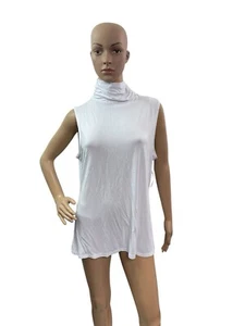 The Limited Women’s Size XL Sleeveless Solid White Turtle Neck Tee - Imagen 1 de 5
