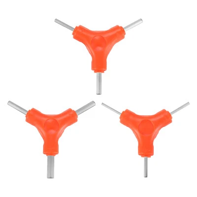 3pcs Y-Shaped 3 Way Bike Hex Wrench Set 2.5-8mm Y-Type Wrench Tools, Yellow - Image 1 of 4