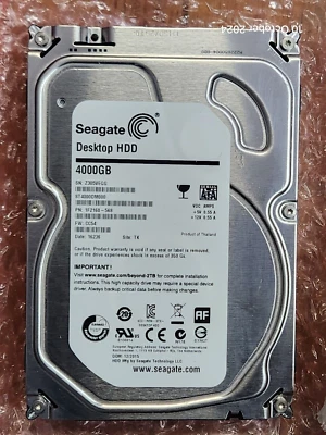 Seagate 4TB 3.5" SATA HDD - ST4000DM000, P/N: 1F2168-568 F/W: CC54 - Image 1 of 2