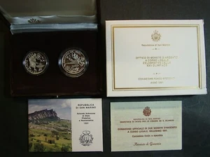 Xxv Olympics Proof Original Box & Coa 1991 San Marino Diptych - Picture 1 of 7