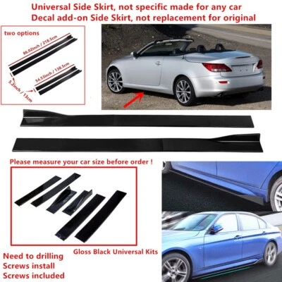 86/54.5" For 2010-2016 Lexus IS250C IS350C Universal Side Skirt Extension Lip Foto 1 de 4