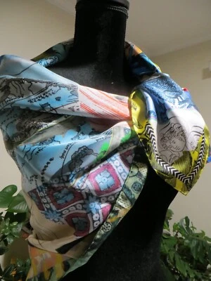 NUEVO CON ETIQUETAS BUFANDA CHRISTIAN LACROIX 100% SEDA 90x90cm HECHA EN ITALIA  Foto 1 de 4