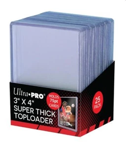 (Pack of 25) Ultra Pro Super Thick 75pt Toploader Card Holders Thick Jersey Card - Picture 1 of 1