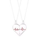 2Pcs His and Hers Magnetic Heart Men Women Couple Pendant Necklace Jewelry Kit