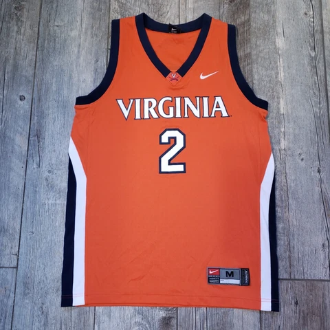 Nike Team Virginia Cavaliers  Basketball Jersey #2 Orange Graphic Print EUC Cover