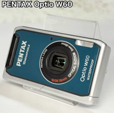 Pentax Optio W60 Blue Waterproof Digital Camera Tested Old Compact Good Conditio - Image 1 of 4