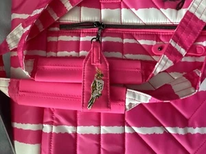 NWT LUG Paddle Carry All Travel Beach Work Crossbody Tote Pink MAGENTA STRIPE - Picture 1 of 2