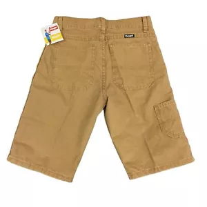 Wrangler Boys Cargo Shorts Straight Canvas with Adjustable Waist, Brown 3CPBWAO - Picture 1 of 5