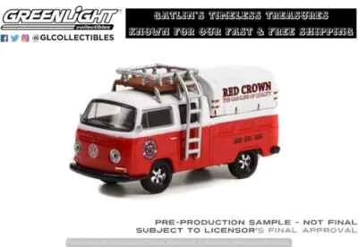 VW T2 1969 Greenlight 1:64 camioneta doble cabina y portaequipajes corona roja gasolina Foto 1 de 4