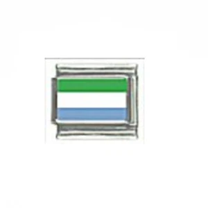 Sierra Leone flag Italian charm - fits 9mm classic Italian Charm bracelets - Foto 1 di 1