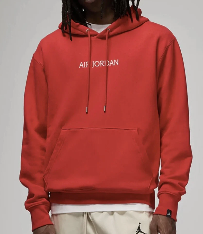 Nike Air Jordan Heavyweight Fleece Pullover MEN's MEDIUM Hoodie Red DO6094-612