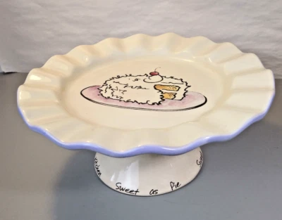 White Barn Candle Co Cake Stand Holder Ruffle Dessert Plate Sweet Things in Life - Image 1 of 4