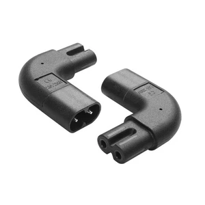 Adaptateur IEC320 C7 à C8 à Angle Droit 2PCS 250V 2.5A Figure 8 IEC 320 C7 à ... - Afbeelding 1 van 4