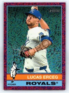 2025 Topps Heritage Burgundy Sparkle #62 Lucas Erceg - Picture 1 of 2