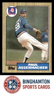 1987 Topps #132 Paul Assenmacher novato Atlanta Braves - Imagen 1 de 2