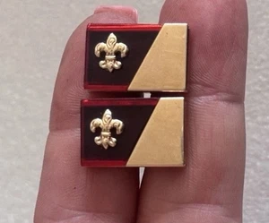 Vintage Gold Filled 1/20 und 14K Fleur de Lis Red Lucite Manschettenknöpfe #10 - Bild 1 von 8