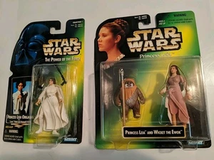 1997 Star Wars Lot Two Princess Leia Wicket The Ewok Leia Pistol Ruffle Figures - Picture 1 of 8