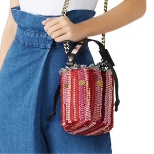Kooreloo cupcake leather bucket bag woven fabric 1 - Picture 1 of 11