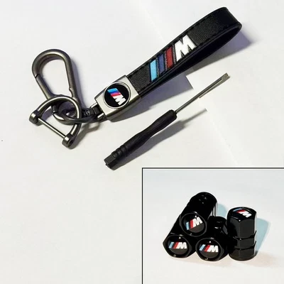 BMW Classic Fashion Leather Keyring bmw Car Hex Tire Air Valve M Series - Image 1 of 4