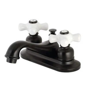 KB600PX Restoration 4" Centerset Bathroom Faucet, Matte Black, 6.63 x 4.5 x 2.88 - Bild 1 von 6