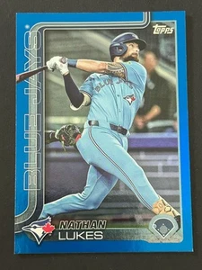 2025 Topps #420 Nathan Lukes Blue Rainbow Foil #/150 Toronto Blue Jays - Picture 1 of 2
