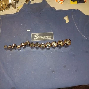 Snap On NEW!!! 1/2"dr Socket Set 3/8"-1-1/8" 13pcs 6 pt Flank Dr - Picture 1 of 7