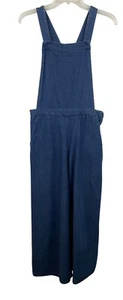 Xhilaration Overalls Womens Medium Blue Chambray Jumpsuit Romper Wide Leg - Picture 1 of 7