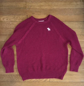 * Abercrombie Kids Girls Red sparkle Textured knit sweater 9 / 10  - Picture 1 of 1