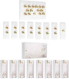 7.1 Surround Sound Audio AV Speaker Wall Plate Kit + Back Boxes NON SOLDER - Picture 1 of 1