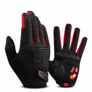 ROCKBROS Bicycle Full Finger Cycling Gloves Touch Screen Riding MTB Bike Gloves