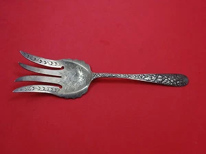 Repousse by James R. Armiger Co. Sterling Silver Salad Serving Fork 9 3/4" - Picture 1 of 1