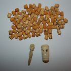 Lot of VTG Hand Carved Bone Antler Skull Beads