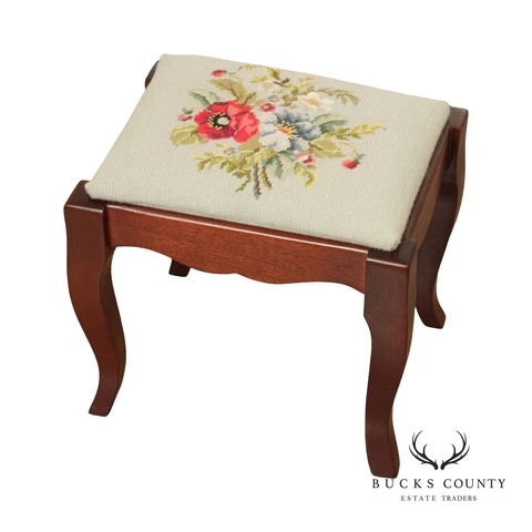 Freeman & Co. Queen Anne Style Mahogany Foot Stool Cover