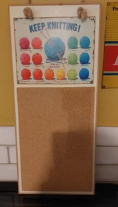 New Keep Knitting notice cork pin board notes memos messages craft room kitchen - Picture 1 of 1