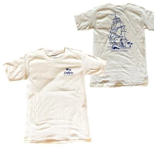 Empyre Cream Blue Graphic T SHIRT Sailboat Palms Cotton TEE Mens SM Womens Med - Picture 1 of 9