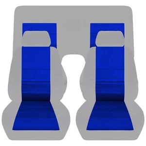 Fits 1982-1991 Chevrolet Camaro front+rear( 3 pcs) seat covers silver-dark blue - Picture 1 of 8