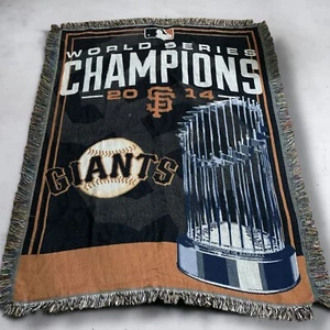 MLB San Francisco SF Giants Woven Tapestry Throw Blanket 46” x 60” Fringed USA - Picture 1 of 7