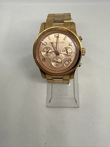 MICHAEL KORS Runway Lady Chronograph Rose Gold Stainless Steel Watch 38mm MK5128 - Picture 1 of 12