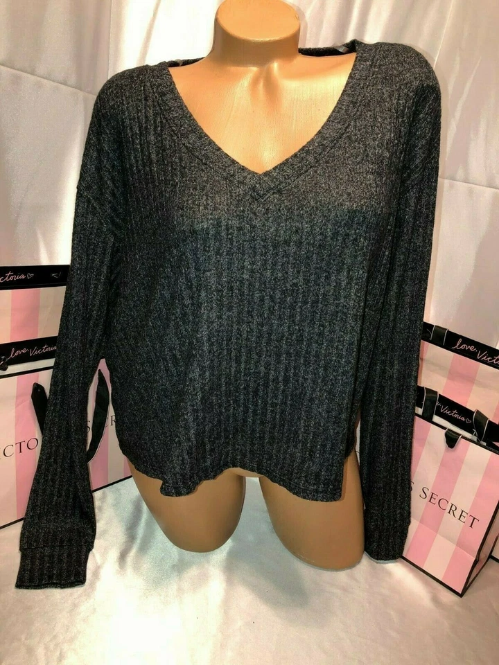 Suéter Ligero ROSA Victorias Secret Gris Oscuro Mármol Pequeño Foto 1 de 1