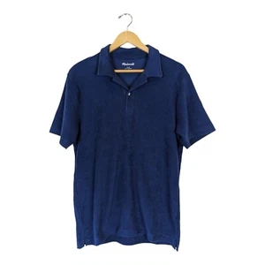 Madewell kurzärmeliges Poloshirt für Herren klein marineblau Frottee mit Kragen NF501 - Bild 1 von 5