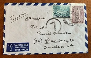 Grecia Ελλάδα 1948 - cubierta de correo aéreo usada a Hamburgo Alemania - Imagen 1 de 2