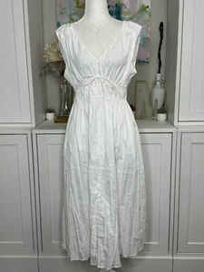 Rebecca Taylor White Day Dress Broomstick Pleated Fit And Flare Size 6 - Picture 1 of 10