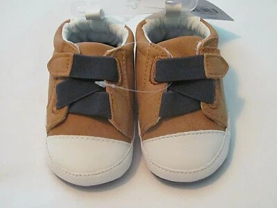 NEW SIZE 0-3 MO. CARTER'S BABY BOY'S SLIP-ON BROWN CRIB SHOES - Image 1 of 4
