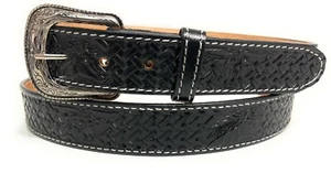 KIDS BABY TODDLER GENUINE LEATHER WESTERN BELT, HORSE BULL DECORATED RODEO BELT - Picture 1 of 11